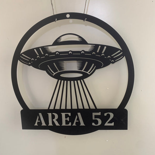 Custom Ufo Monogram Metal Wall Art, Personalized Alien Ufo Metal Sign With Name, Spaceship Metal Wall Art Decor, Ufo Metal Wall Hanging