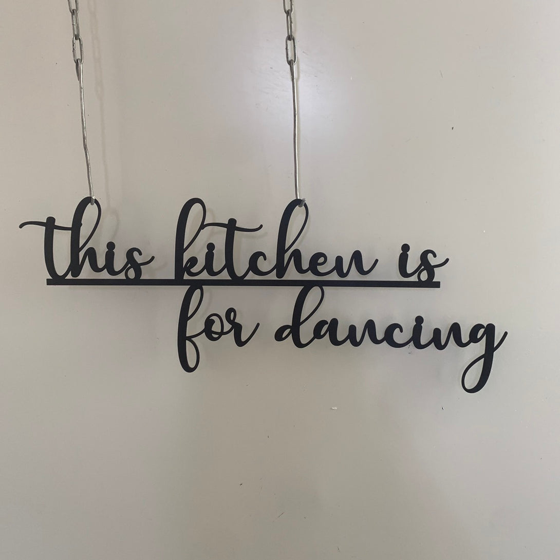 This Kitchen Is For Dancing Metal Wall Art, Kitchen Words Metal Wall Decor, Minimalist Decor Metal Wall Hanging, Motivational Quotes Metal Sign
