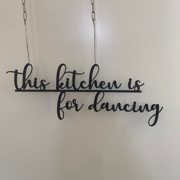 This Kitchen Is For Dancing Metal Wall Art, Kitchen Words Metal Wall Decor, Minimalist Decor Metal Wall Hanging, Motivational Quotes Metal Sign