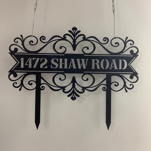 Custom Address Metal Yard Sign With Stakes, Custom House Street Number Garden Sign, Personalized Address Number Metal Farmhouse Stake