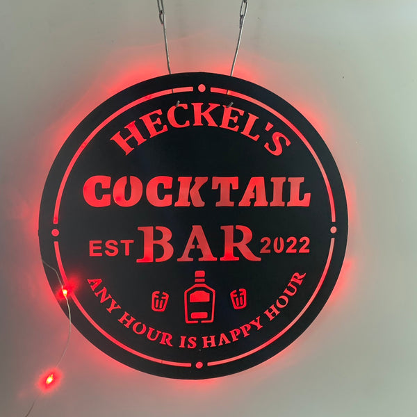 Custom Logo Design Metal Wall Art With Led Light, Personalized Business Logo Metal Name Sign, Shop Opening Symbol Logo Bar Wall Led Sign