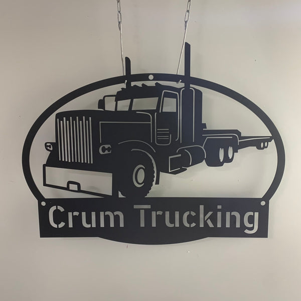 Personalized Semi Truck Metal Wall Art, Custom Tractor Trailer Metal Name Sign, Truck Driver Name Metal Sign, Dump Truck Metal Wall Hanging