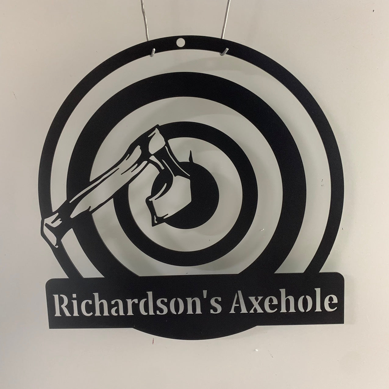 Axe Throwing Monogram Metal Wall Art, Custom Axe Throwing Metal Name S ...