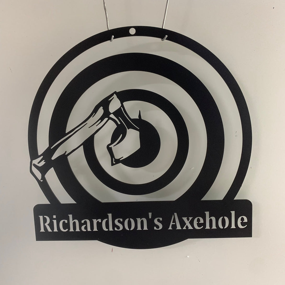 Axe Throwing Monogram Metal Wall Art, Custom Axe Throwing Metal Name Sign, Axe Throwing Metal Wall Hanging, Axe Throwing Man Cave Metal Sign