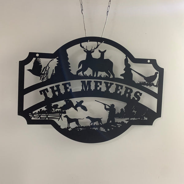 Personalized Family Name Metal Entrance Sign, Custom Metal Farm Sign, Ranch House Family Name Metal Sign, Hunting Metal Sign