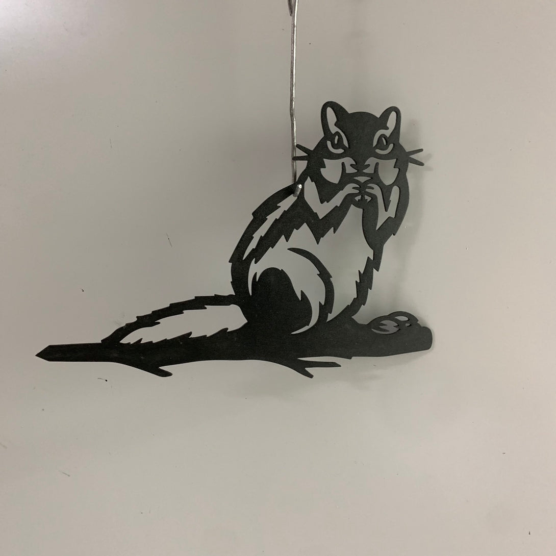 Squirrel On Branch Metal Tree Stake, Funny Squirrel Metal Yard Art, Squirrel Lovers Metal Garden Art, Metal Squirrel Outdoor Tree Hanging Sign