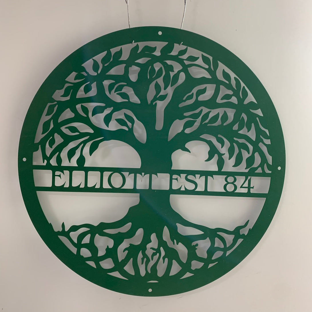 Custom Tree Of Life Metal Wall Art, Personalized Tree Of Life Family Name Metal Sign, Tree Of Life Monogram Metal Wall Decor
