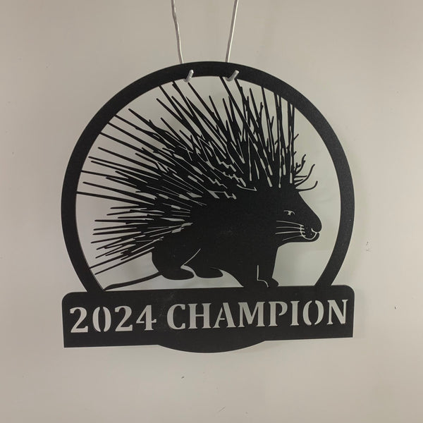 Custom Porcupine Monogram Metal Wall Art, Personalized Porcupine Metal Name Sign, Porcupine Metal Wall Decor, Porcupine Animal Wall Hanging