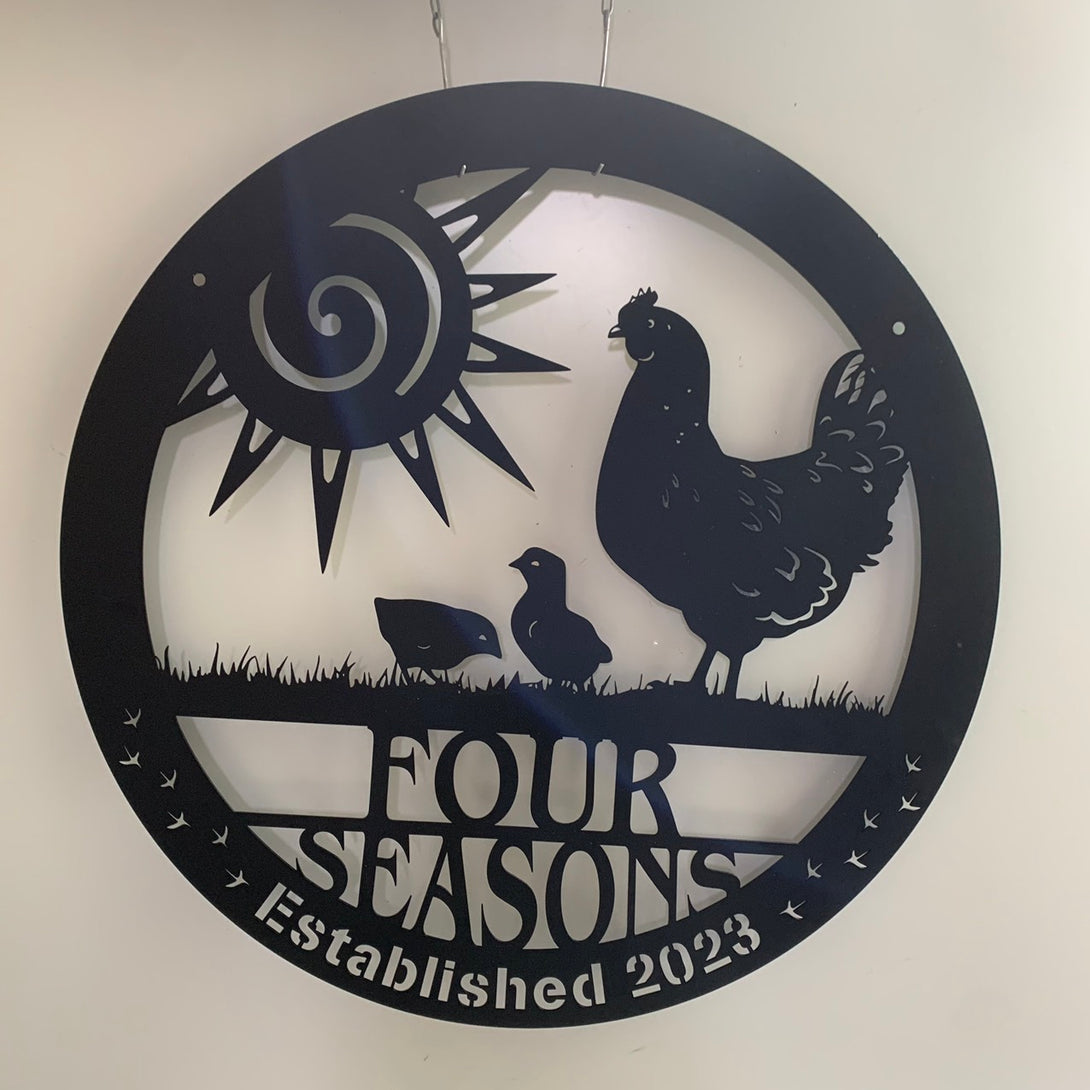 Personalized Chicken Coop Metal Farm Sign, Customize Hen House Metal Sign, Poultry Barn House Metal Farm Sign, Chicken Farm Metal Decor