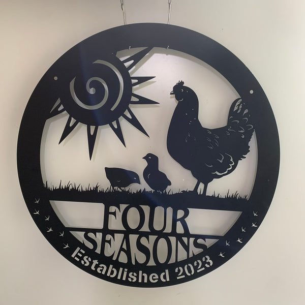 Personalized Chicken Coop Metal Farm Sign, Customize Hen House Metal Sign, Poultry Barn House Metal Farm Sign, Chicken Farm Metal Decor