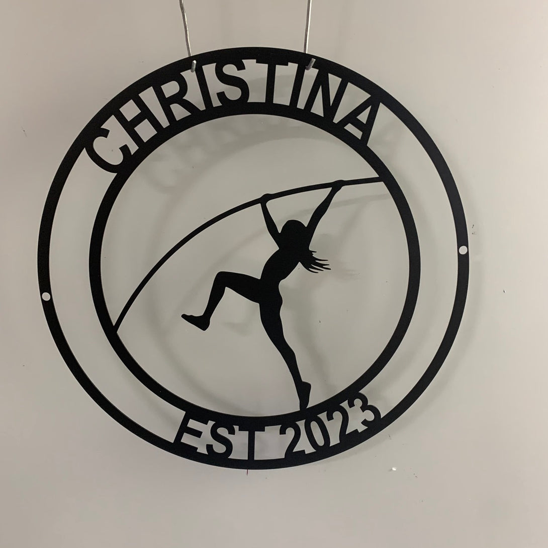 Personalized Pole Vault Sport Monogram Metal Wall Art, Custom Pole Vault Sport Metal Name Sign, Pole Vault Sport Metal Wall Decor
