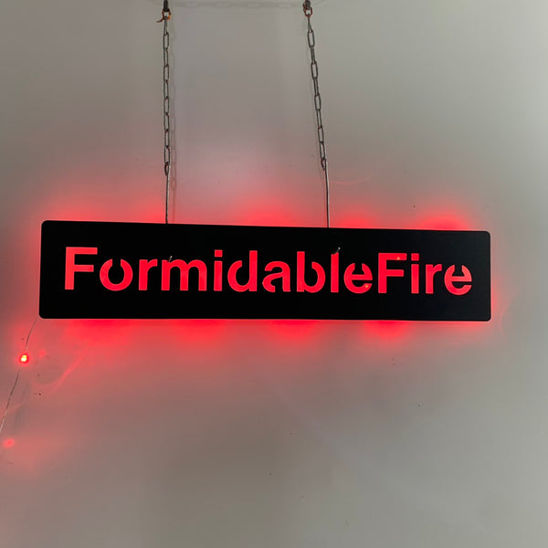 Custom Text Logo Metal Wall Art Led Light, Personalized Business Logo Metal Name Sign, Symbol Logo Man Cave Garage Metal Wall Sign