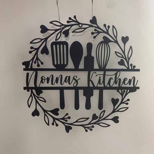 Personalized Kitchen Metal Wall Art, Custom Baking Kitchen Metal Sign, Customizable Cooking Baking Metal Kitchen Sign, Family Name Metal Sign