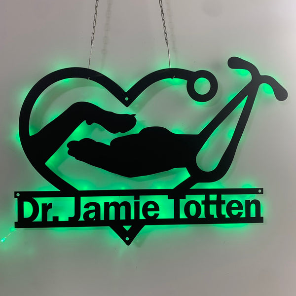 Custom Name Veterinarian Doctor Metal Sign Led Lights, Vet Tech Metal Wall Decor, Veterinary Clinic Metal Sign, Veterinarian Office Metal Name Sign