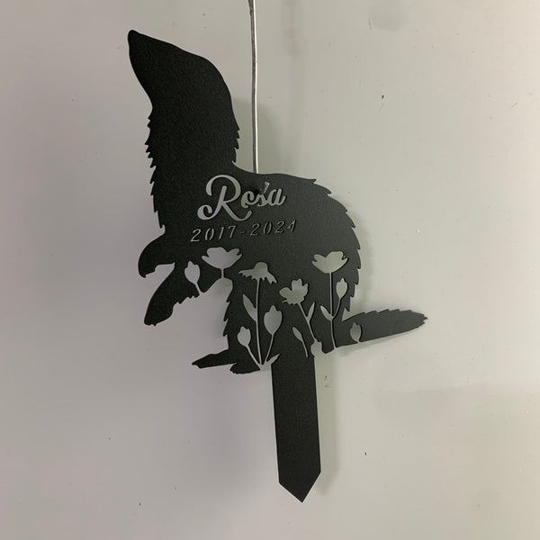 Personalized Ferret Memorial Metal Stake, Pet Memorial Ferret Metal Grave Marker, Custom Metal Ferret Garden Sign, Ferret Metal Yard Sign Decor