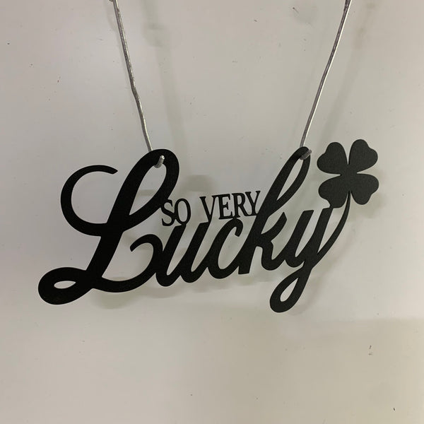 Saint Patrick's Day Lucky Word Metal Wall Art, Lucky Metal Wall Sign In Script, Lucky Letter Metal Wall Hanging, Metal Lucky Word Art