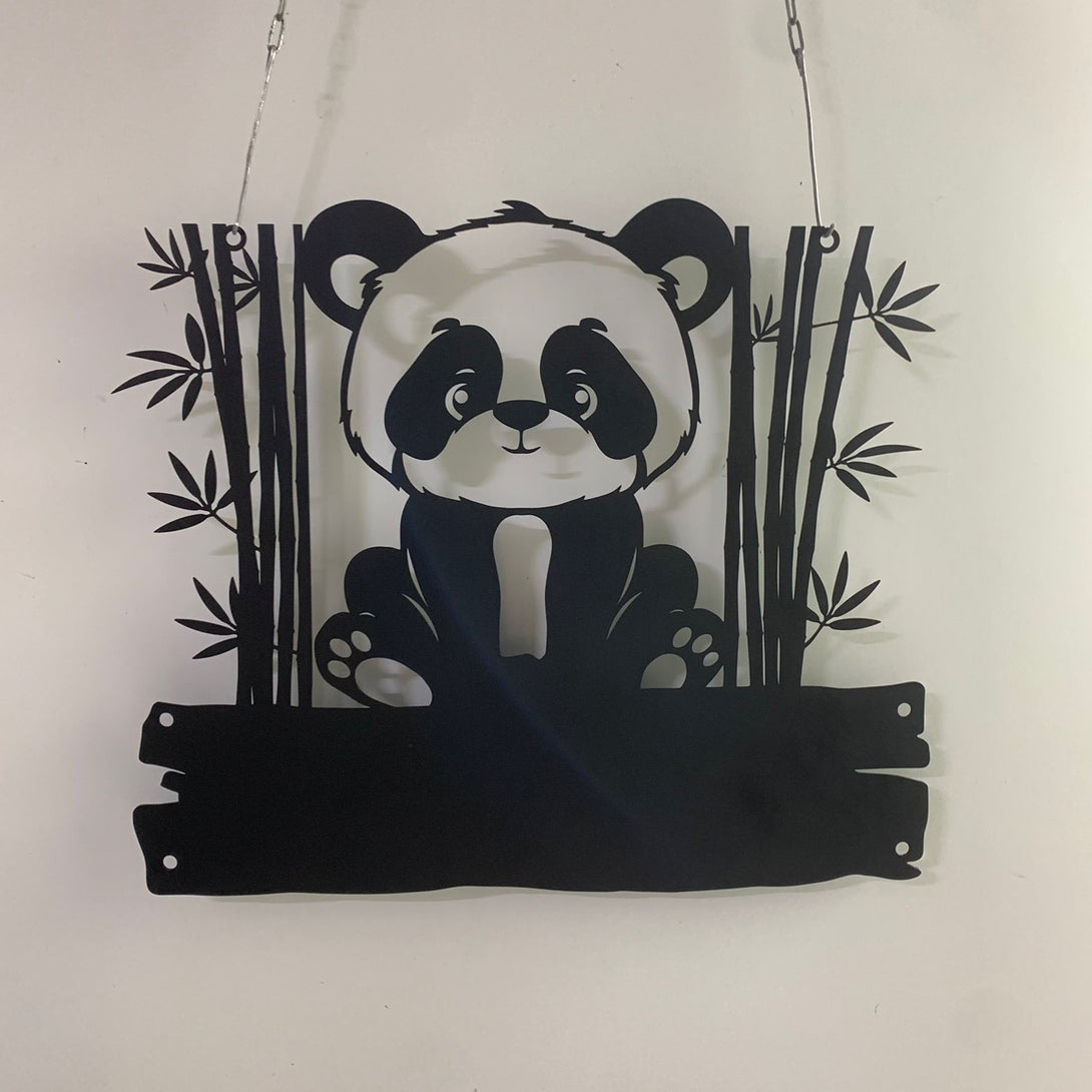 Custom Bamboo Panda Metal Wall Decor, Panda And Bamboo Wall Art, Panda Bear Metal Sign, Wild Animal Metal Home Decor, Panda Lover Metal Sign