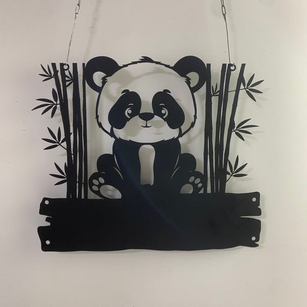 Custom Bamboo Panda Metal Wall Decor, Panda And Bamboo Wall Art, Panda Bear Metal Sign, Wild Animal Metal Home Decor, Panda Lover Metal Sign