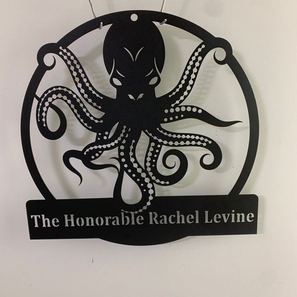 Custom Scary Octopus Metal Sign, Sea Octopus Metal Wall Decor, Octopus Metal Wall Art, Personalized Octopus Name Sign, Octopus Beach House Wall Sign