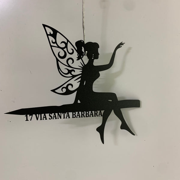 Fairy Sitting On Branch Metal Tree Stake, Fairy Metal Tree Art, Fairy Lovers Metal Garden Art, Metal Fairy Outdoor Tree Hanging Sign