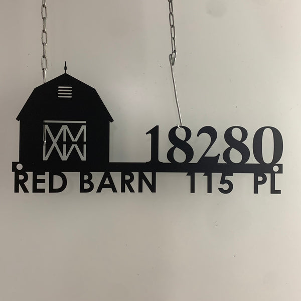 Custom Farmhouse Barn Address Metal Sign, Farm Gate Metal Hanging, Custom Red Barn Street Number Metal Sign, Personalized Welcome Farm Ranch Sign