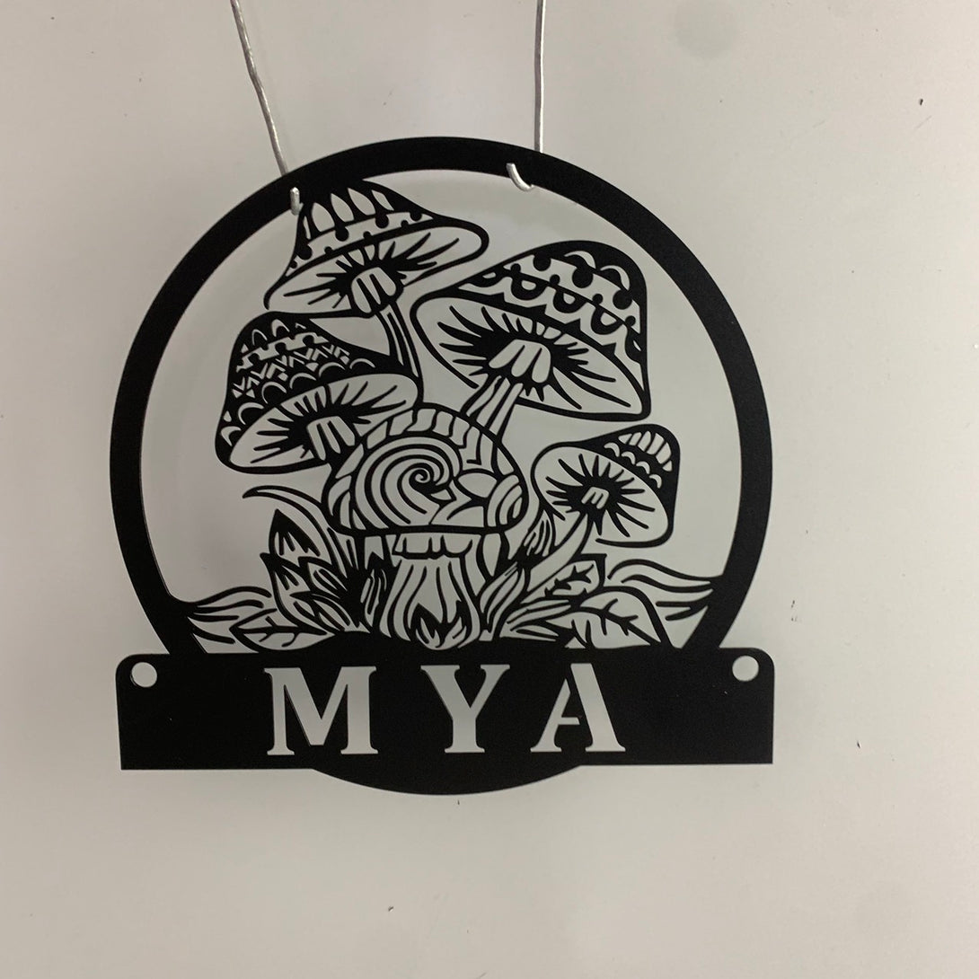 Personalized Mushrooms Monogram Metal Wall Art, Custom Mushrooms Metal Sign, Mushrooms Metal Wall Hanging Decor, Mushrooms Metal Wall Art