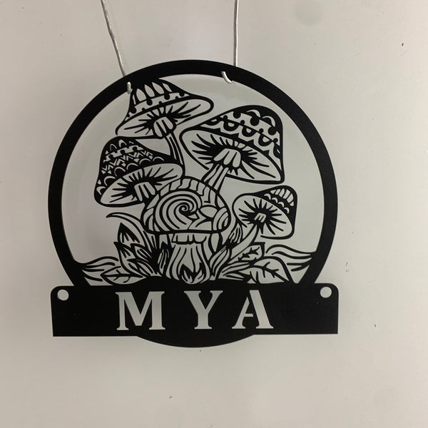 Personalized Mushrooms Monogram Metal Wall Art, Custom Mushrooms Metal Sign, Mushrooms Metal Wall Hanging Decor, Mushrooms Metal Wall Art