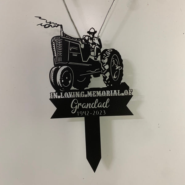 Custom Farmer Memorial Metal Garden Stake, Personalized Farm Tractor Metal Garve Maker, Farmer Memorial Metal Plaque, Farmer Loss Metal Yard Sign