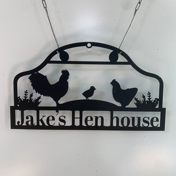 Customized Chicken Farm Metal Sign, Personalized Hen House Metal Wall Art Sign, Family Name Chicken Coop Metal Sign For Farm House