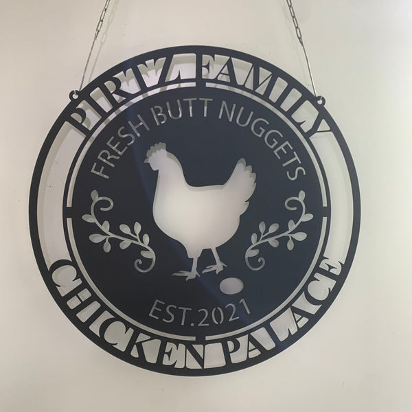 Customize Hen House Metal Name Sign, Personalized Chicken Farm Metal Sign, Poultry Barn House Metal Farm Sign, Chicken Coop Metal Decor