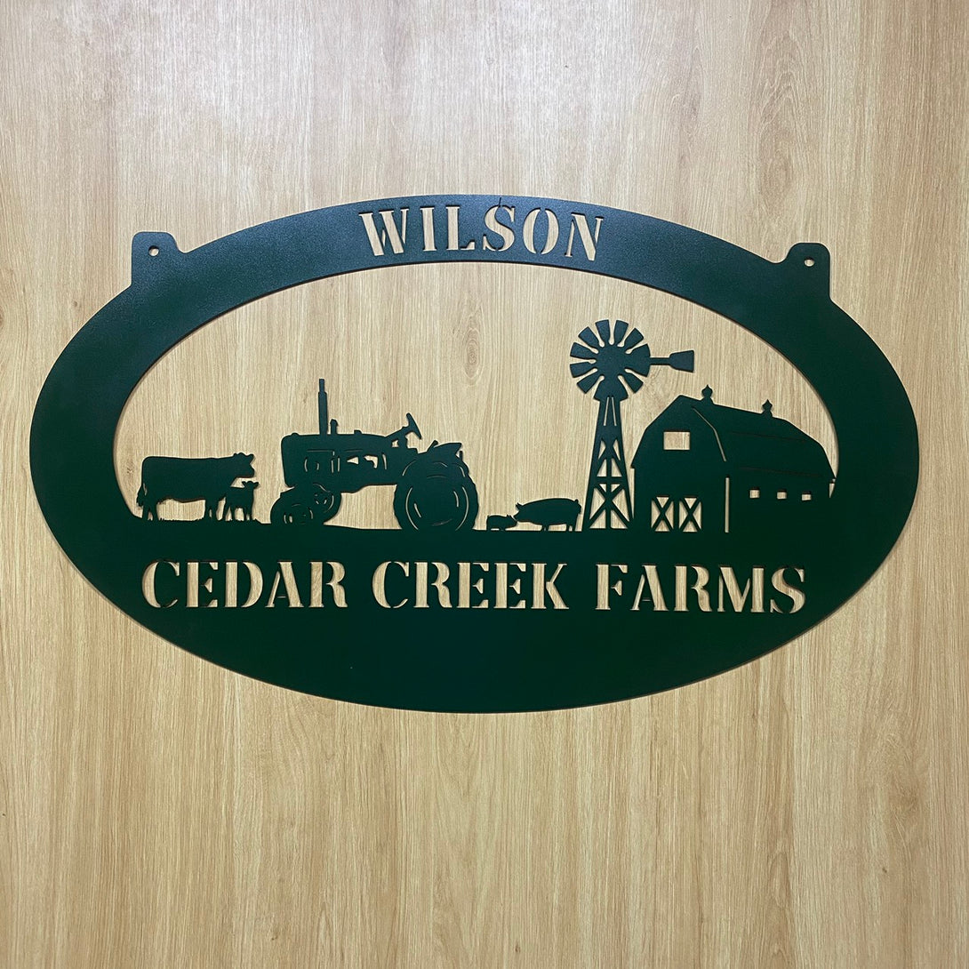 Personalized Farmhouse Metal Entrance Sign, Custom Name Metal Farm Sign, Custom Metal Farmhouse Sign, Barn Ranch Metal Sign, Farmville Metal Sign