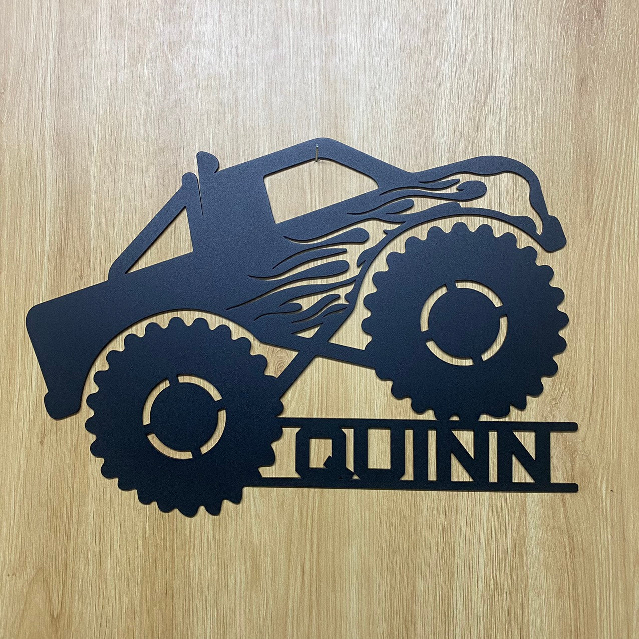 Custom Monster Truck Metal Wall Art, Personalized Monster Truck Driver Metal Name Sign, Truck Garage Kids Room Nursery Metal Wall Sign Decor