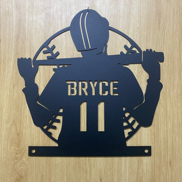 Custom Baseball Metal Wall Art, Personalized Softball Player Metal Name Sign, Baseball Metal Sign With Name, Baseball Lovers Metal Wall Sign