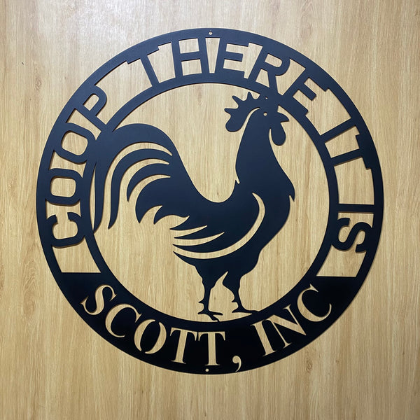 Custom Chicken Coop Metal Wall Art, Personalized Chicken Farm Metal Name Sign, Chicken House Rooster Metal Farm Sign, Poultry Farm Coop Metal Decor