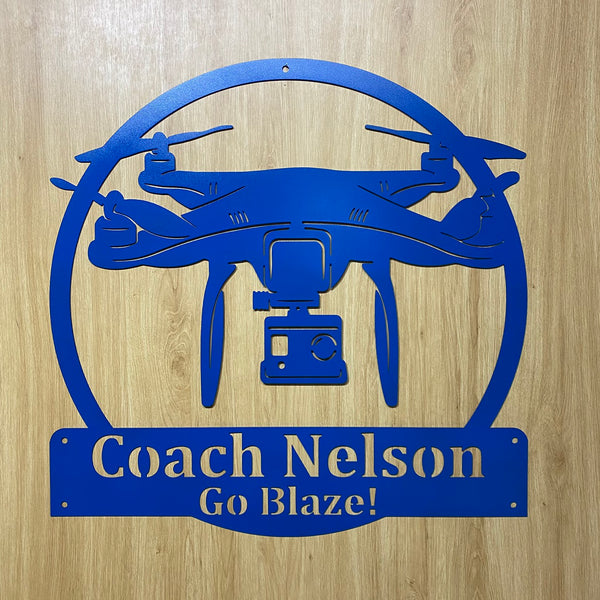 Custom Drone Metal Wall Art, Personalized Drone Metal Name Sign, Drone Metal Wall Hanging Decor, Custom Drone Metal Sign