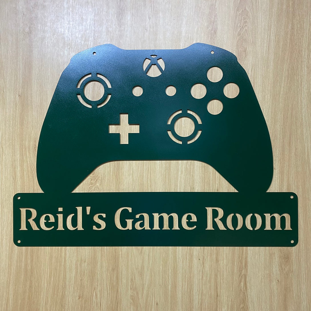 Personalized Game Controller Metal Wall Art, Custom Gamer Metal Name Sign, Game Room Metal Wall Hanging, Game Zone Kids Nursery Metal Wall Art Decor