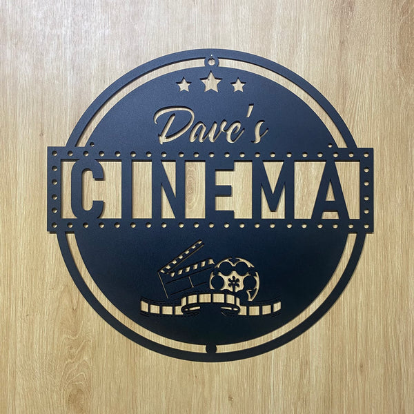 Custom Home Theater Metal Sign With Name, Home Cinema Room Metal Wall Art, Personalized Movie Theatre Metal Sign, Movie Geek Metal Wall Art