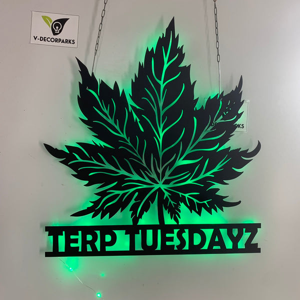 Personalized Weed Leaf Metal Wall Art Led Lights, Custom Cannabis Metal Name Sign, Marijuana Sign Decoration, Culture Smoking Cigarette Metal Wall Art