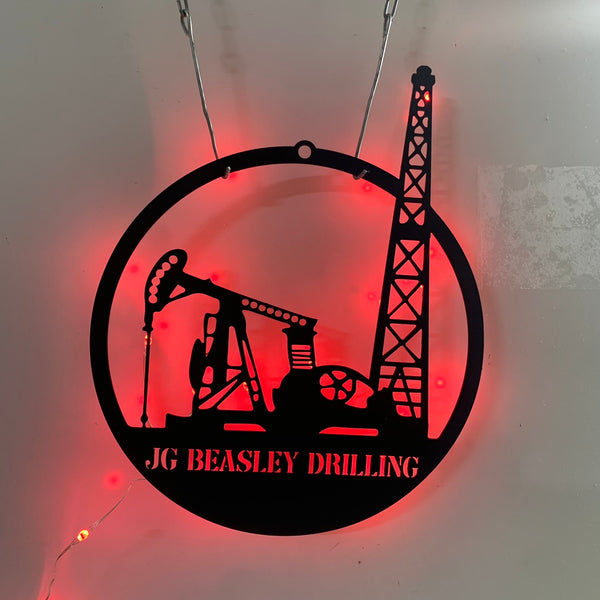 Personalized Oil Field Metal Wall Art Led Lights, Custom Oil Rig Metal Sign, Oil Field Worker Metal Name Sign, Oil Rig Derrickhand Metal Sign