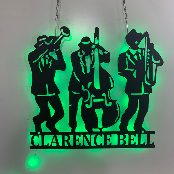 Personalized Jazz Music Band Metal Sign Led Lights, Custom Jazz Music Studio Metal Wall Art, Jazz Group Metal Sign, Jazz Music Lover Metal Name Sign