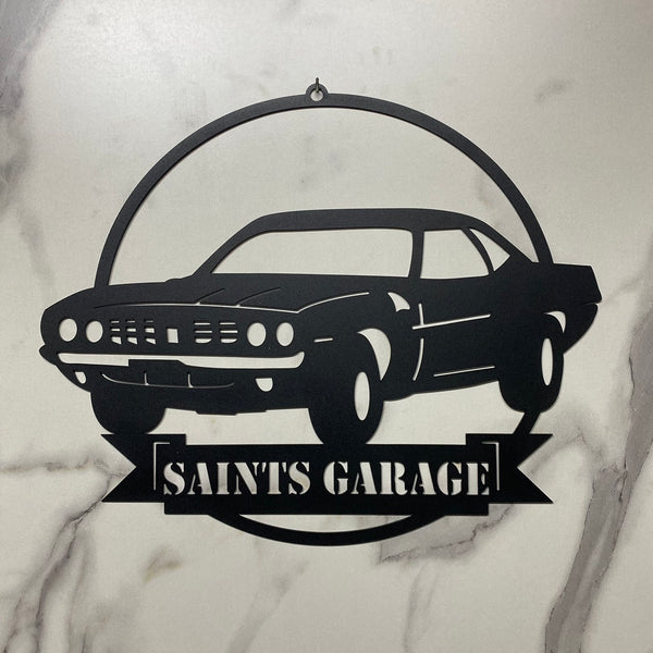 Personalized Car Garage Metal Wall Art, Custom Garage Auto Repair Metal Name Sign, Custom Car Garage Workshop Man Cave Metal Wall Sign Decor