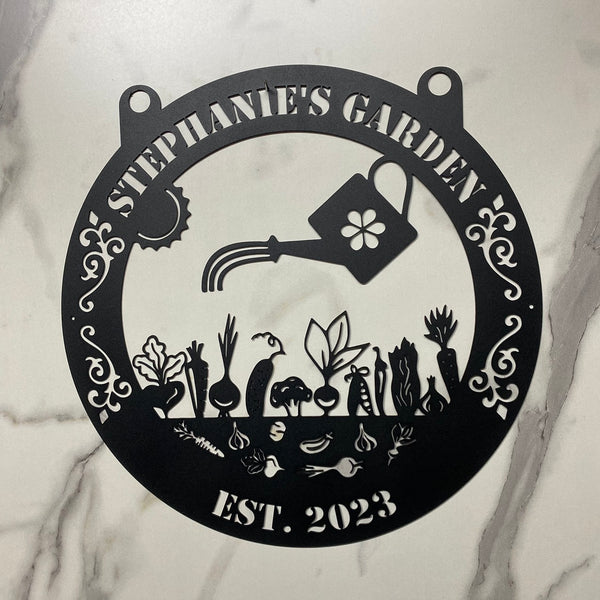 Personalized Organic Vegetables Metal Farm Sign, Custom Gardener Metal Name Sign, Custom Vegetable Garden Sign, Welcome Farmhouse Metal Sign
