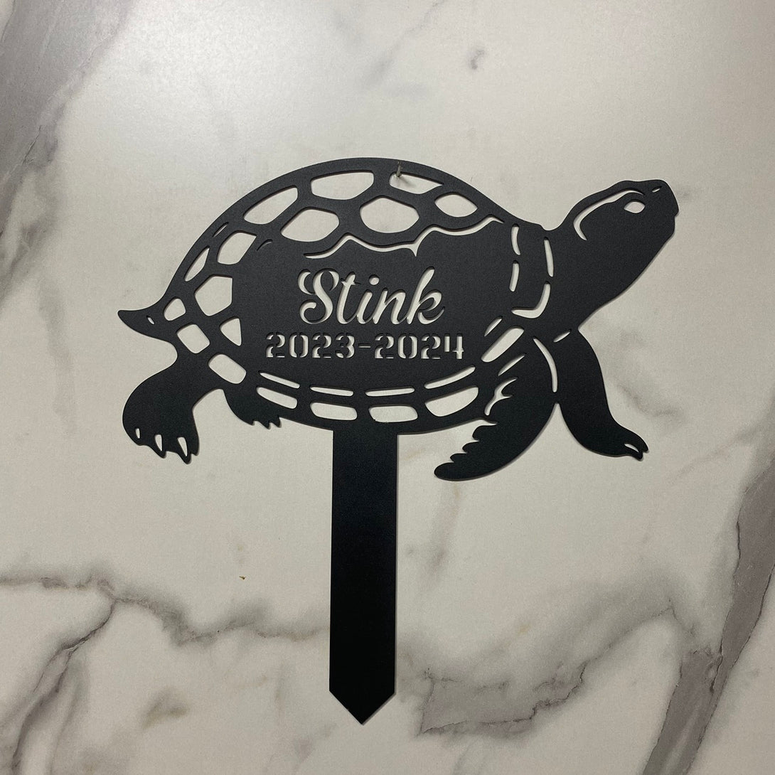 Custom Turtle Memorial Metal Stake, Turtle Metal Garden Decor, Turtle Loss Metal Grave Marker, Pet Sympathy Metal Sign, Turtle Remembrance Stake