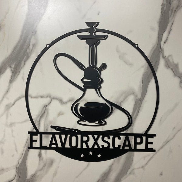 Custom Shisha Hookah Metal Wall Art, Personalized Shisha Smoker Metal Name Sign, Shisha Hookah Smoke Lounge Metal Wall Sign Decor