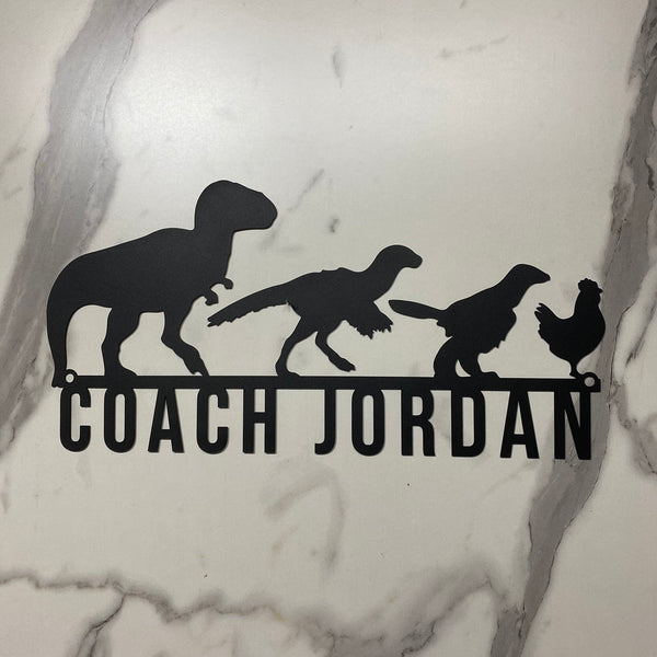Custom Dinosaur To Chicken Evolution Metal Wall Art, Funny Evolution Dinosaur Chicken Metal Sign, Metal Dinosaur Class Kids Nursery Wall Hanging Decor