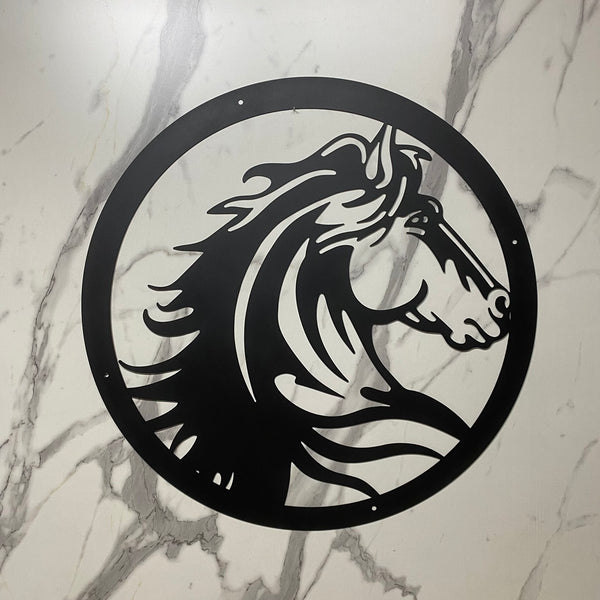 Custom Horses Head Metal Wall Art Decor, Horse Barn Entrance Metal Wall Hanging Sign, Horse Farm Ranch Front Door Metal Wall Sign Decor