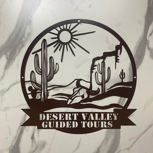 Custom Cactus Desert Metal Name Sign, Desert Cactus South West Metal Sign, Personalized Cactus Metal Wall Art, Castus Patio Backyard Metal Decor