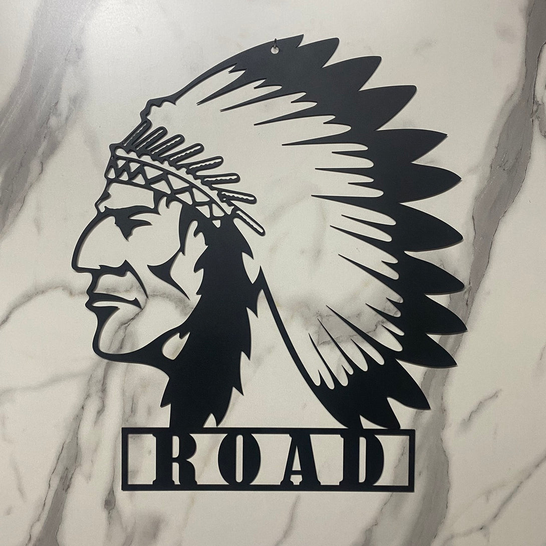 Native American Chief Metal Sign, Native American Wall Decor, Indian Chief Sign, Native American Pride, Native American Headdress Metal Wall Art