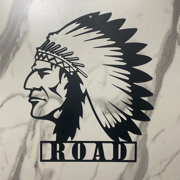 Native American Chief Metal Sign, Native American Wall Decor, Indian Chief Sign, Native American Pride, Native American Headdress Metal Wall Art