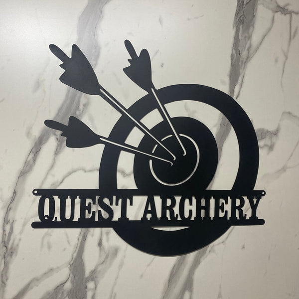 Personalized Archery Metal Wall Art With Name, Custom Archer Metal Name Sign, Archery Sport Metal Wall Hanging Decor, Bowhunter Metal Sign